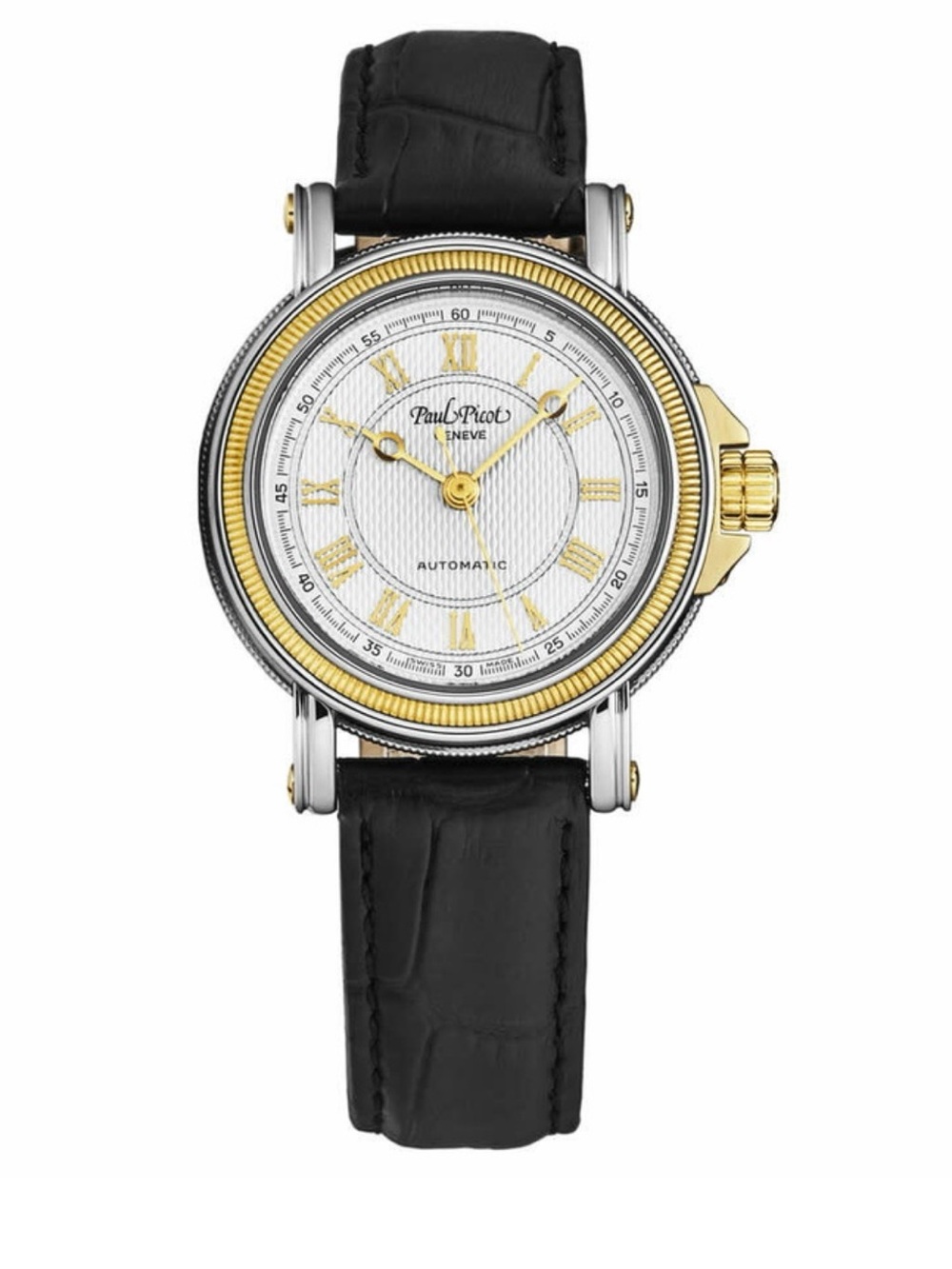 Paul Picot Two-Tone Watch in Black and 18k Gold
